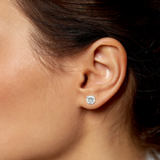18K Round Brilliant Lab Diamond Stud Earrings (D VVS1 with IGI Certification)